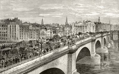 London Bridge in the nineteenth century by English School